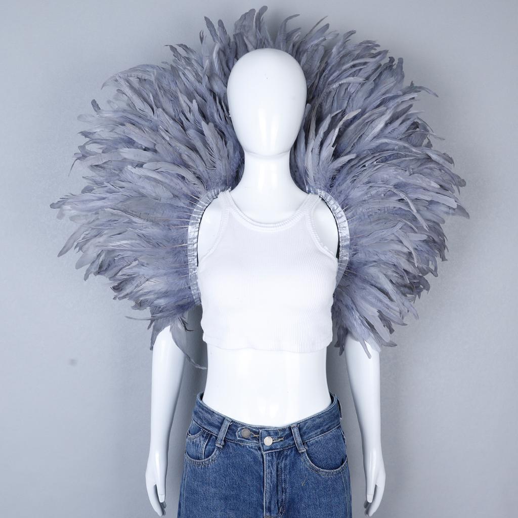 Party Luxury Scarf Feather Cosplay Designer Punk Halloween Masked Ball Carnival Feather Punk Carnival Party Apparel Accessories