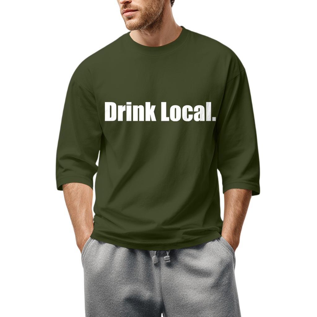 Men's fashionable casual round-neck three-quarter sleeve top T-shirt