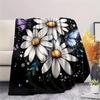 Flanelldecke mit Gänseblümchen- und Schmetterlingsmuster, hochwertig und bequem für alle Jahreszeiten, Heimdekoration, Wärme und Komfort