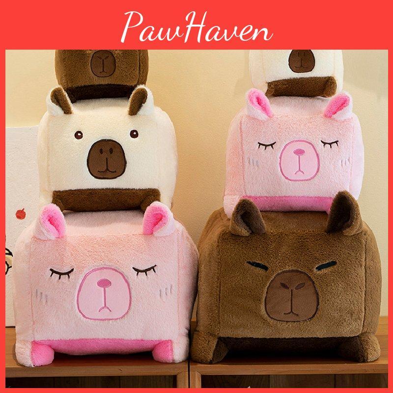 Soft Adorable Capybara Plush Toy In Brown Pink Beige Perfect For Cuddling