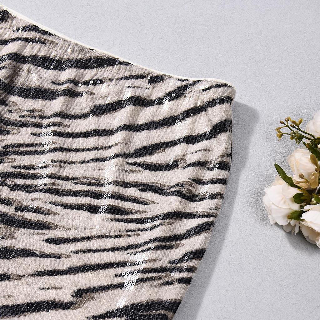 2026 Summer Exclusive Slim-Fit Sequin Animal Print Skirt