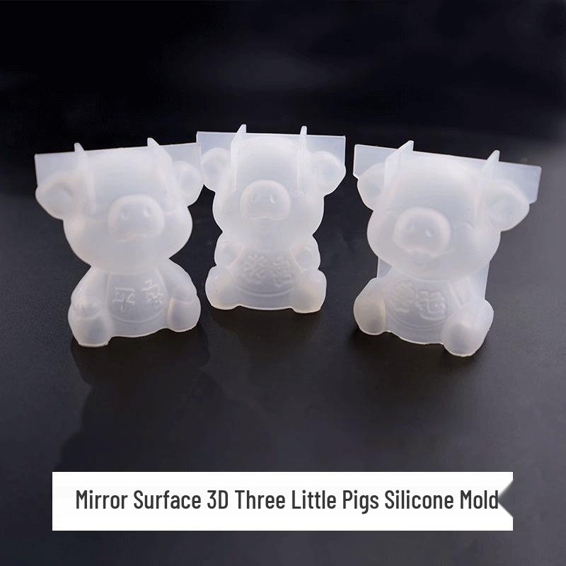 Three-Dimensional Little Pig DIY Silicone Epoxy Resin Mold 3D Safe Pig Silicone Mold