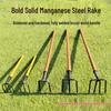 Multi-Tooth Steel Rake for Clamming, Soil Cultivation, Sweet Potato & Peanut Digging, Weeding, and Household Use