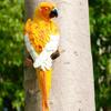 Simulation Parrot Bird Sculpture?Resin Craft Wall Hanging Garden Decoration