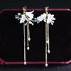 Handmade Bridal Headwear Earring Set Tassels Earring Flower Headbands  Female Decoration