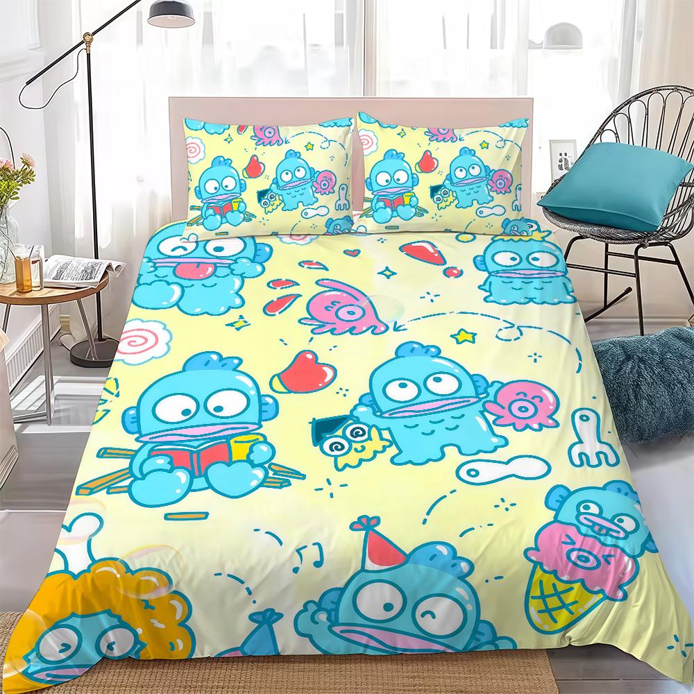 

Cute H-HangyodonS Duvet Cover Set Home Style Bedding Soft Laundry Cotton Bed 3 Piece Set Student Dormitory Gift 135x200cm