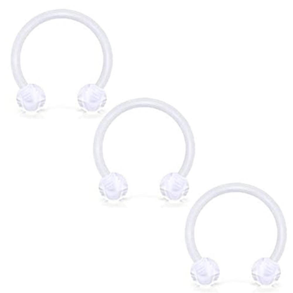 Clear Sports Work Bioflex Helix Tragus Conch Earrings Plastic Medusa Piercing Jewelry Lip Rings Labret Piercing Retainer