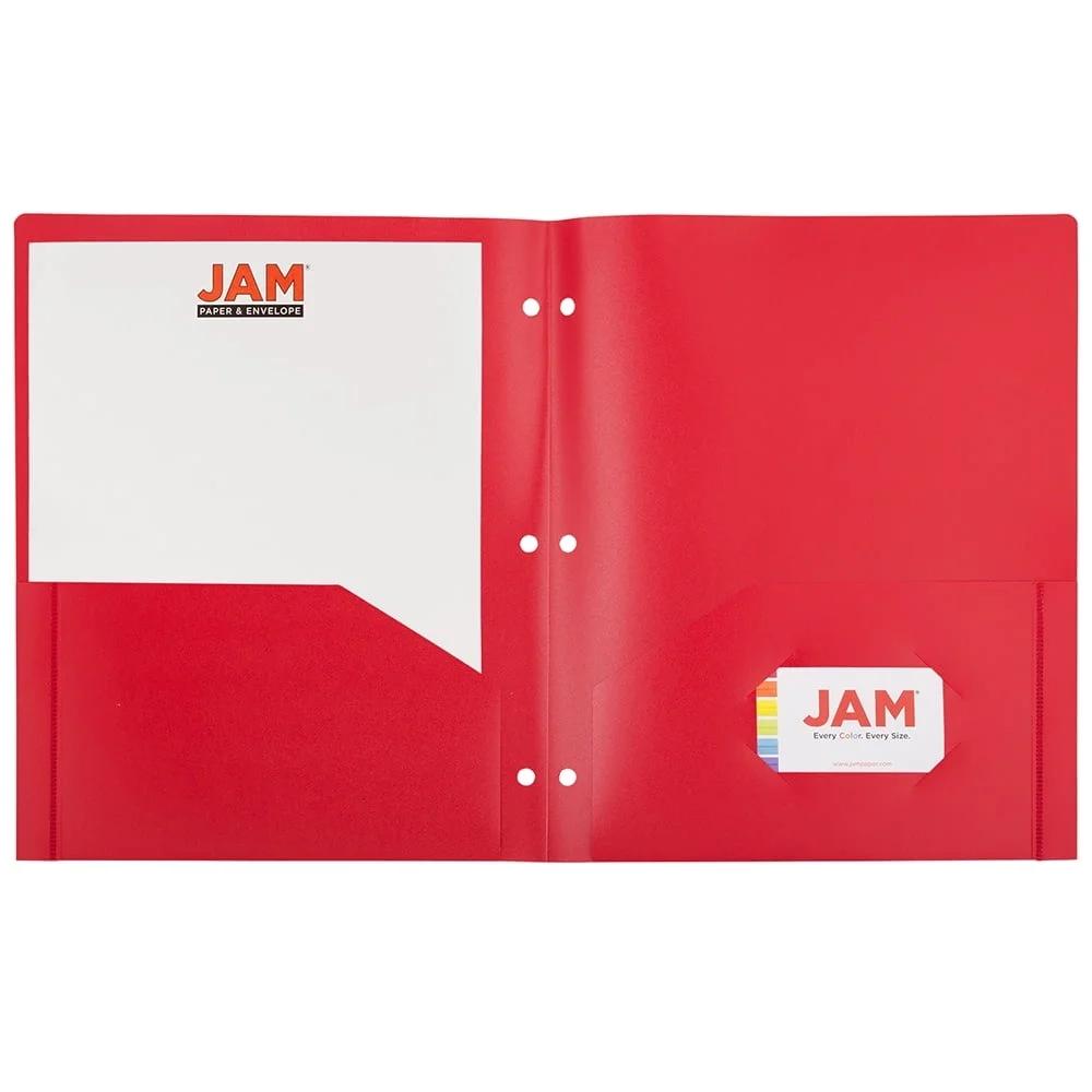 Durable Plastic Folders with 3 Hole Punch 6 Pack Assorted Colors Two Pocket Design Business Card Slot Ideal School Office Home