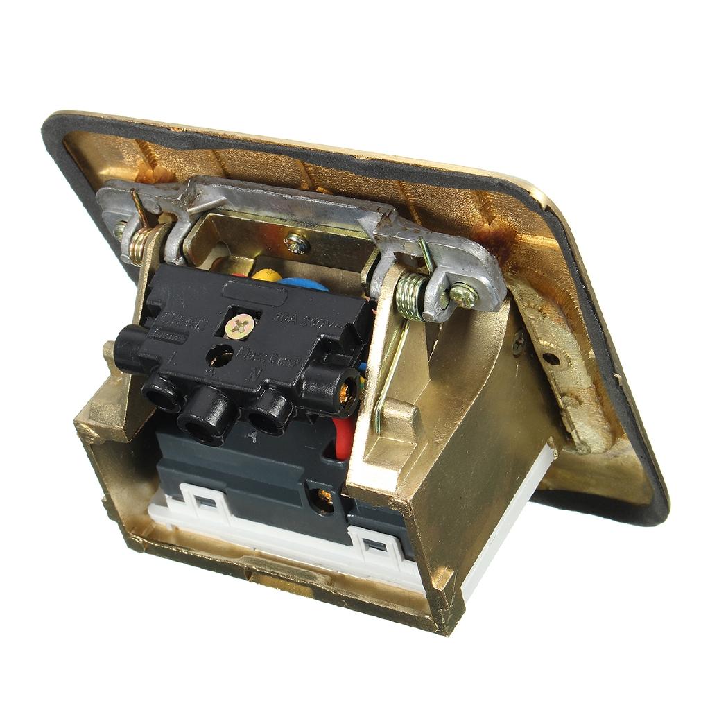 Universal 250V Floor Ground Outlet Socket 6 Prong Receptacle For Kitchen Office Home Outlet