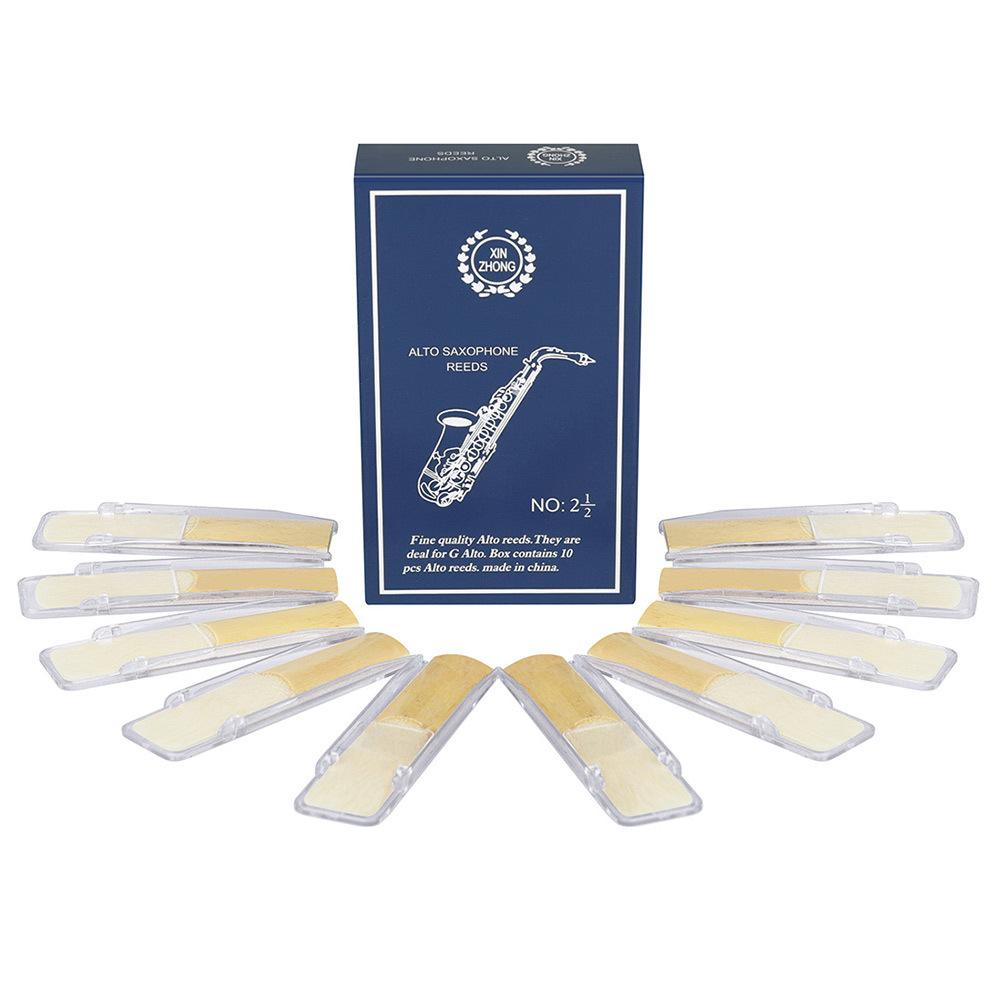 Pack of 10: Saxophone Reeds In E-flat 2.5 Clarinet Reeds Individual Reed Holder