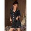 Pajamas Women'S Summer Suit Ice Silk Short Sleeves High-End Simple Solid Color Loungewear Can Be Worn Outside