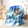 Attack on Titan blanket Flannel Blanket Soft Cozy Plush Throw for Sofa Bed Lightweight Home Decor