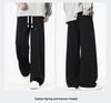 Men's American Style Casual Drapey Trousers: Spring/Autumn Loose Wide-Leg Sports Pants