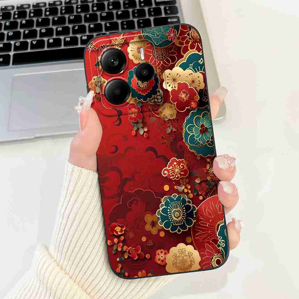 Luxury Rose Cover For Xiaomi Redmi Note 14 5G Case 6.67" Soft Slim Phone Case For Redmi Note 14 Note14 5G Capa Bags