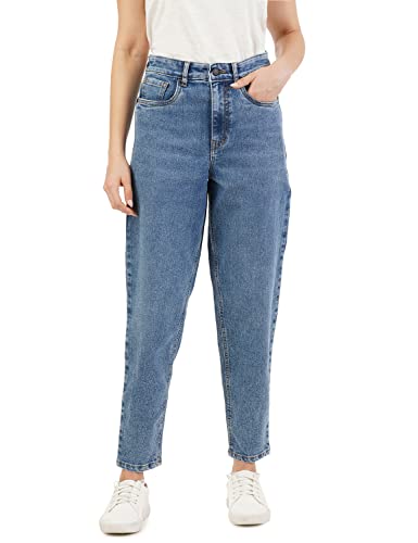 INKD Women's Stretchable Barrel Fit Jeans - High-Rise | Lightweight | Classic 5 Pocket Styling