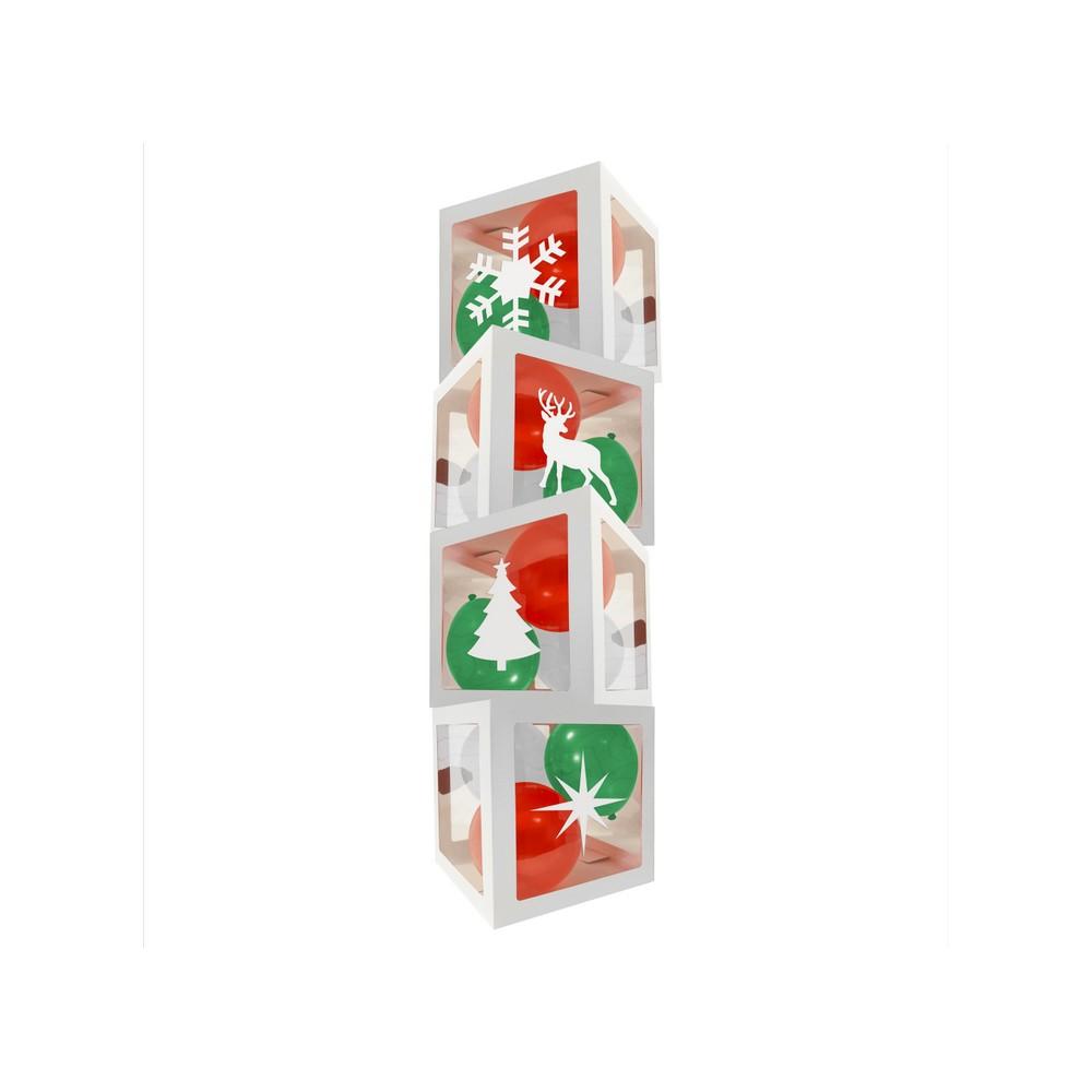 Eurowrap Christmas Balloon Box (Pack of 4)