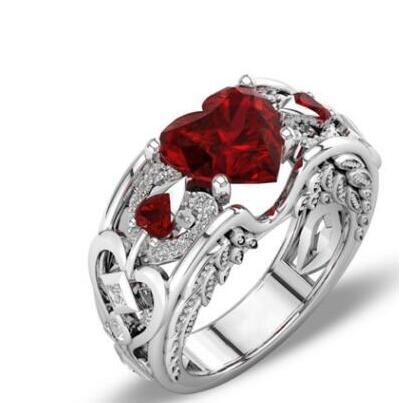 Classic 5 Color Authentic 925 Silver Ring Multicolor Love Heart Zircon Ring Wedding Jewelry Gift for Mother Anel Bijoux