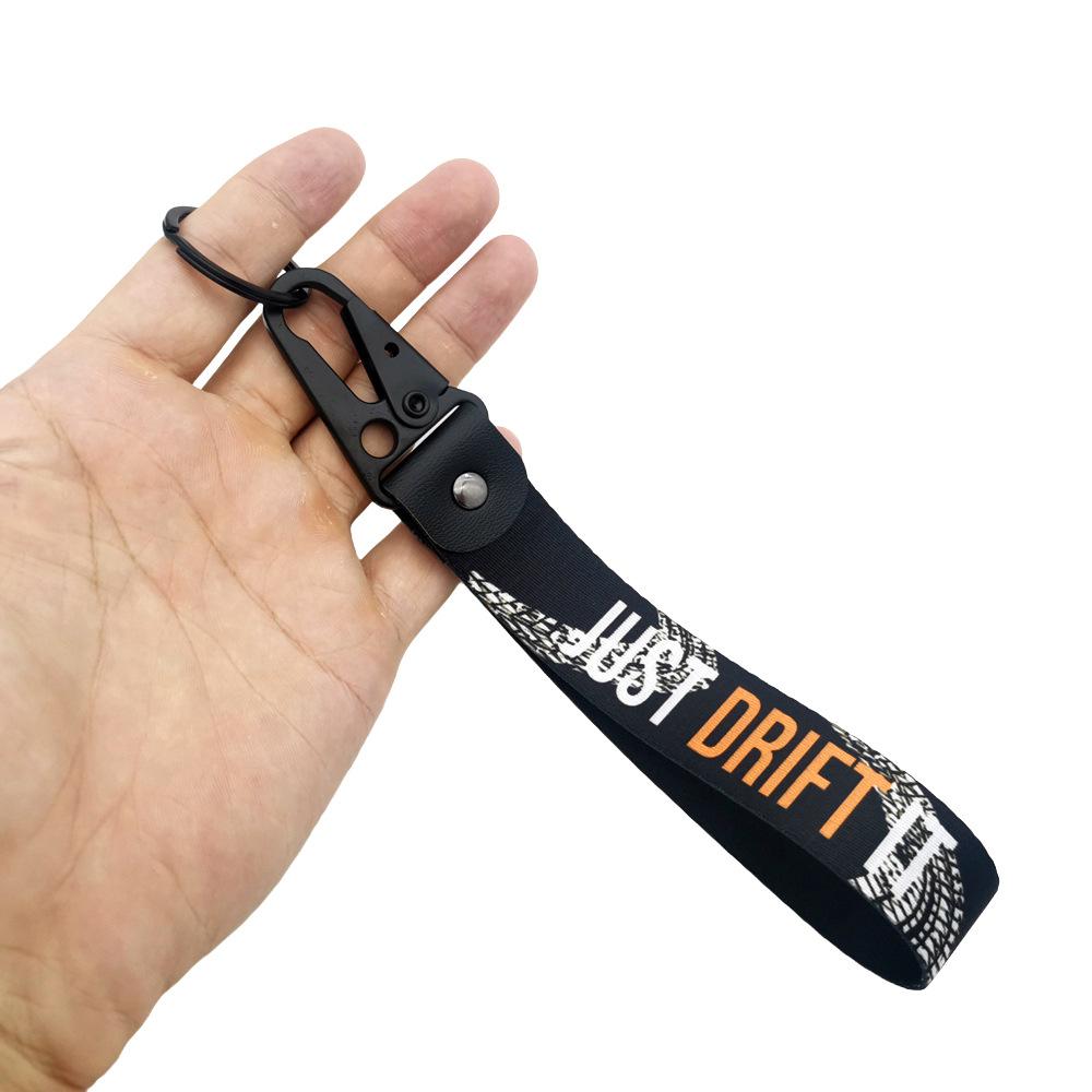 New JDM Keychain Japanese Nylon Key Tags Moto Keychain Inspirational Keyring Car Lanyard JDM Motorcycle Key Strap