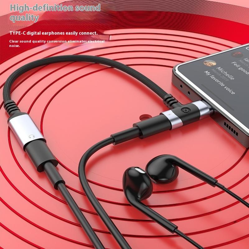 1Pcs Weave 12Cm Pd Cable Jack Universal Portable 2 In 1 Usb C Headphone Adapter 10W Dongle Type C Charging Cable