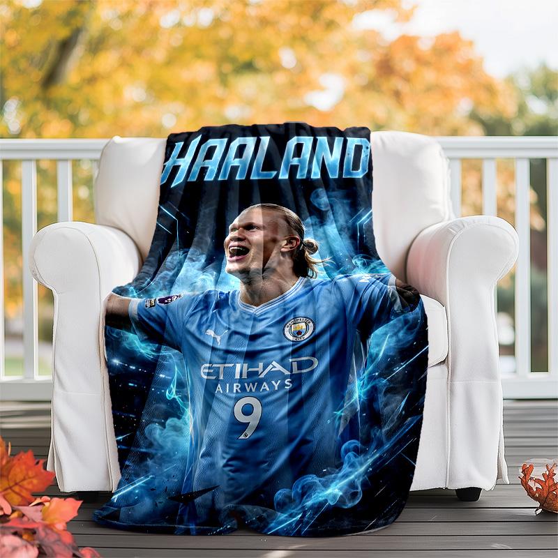 1pc Haaland13 Theme Blanket - Digital Print, Polyester, Cozy for All Seasons, Perfect for Outdoor, and Travel