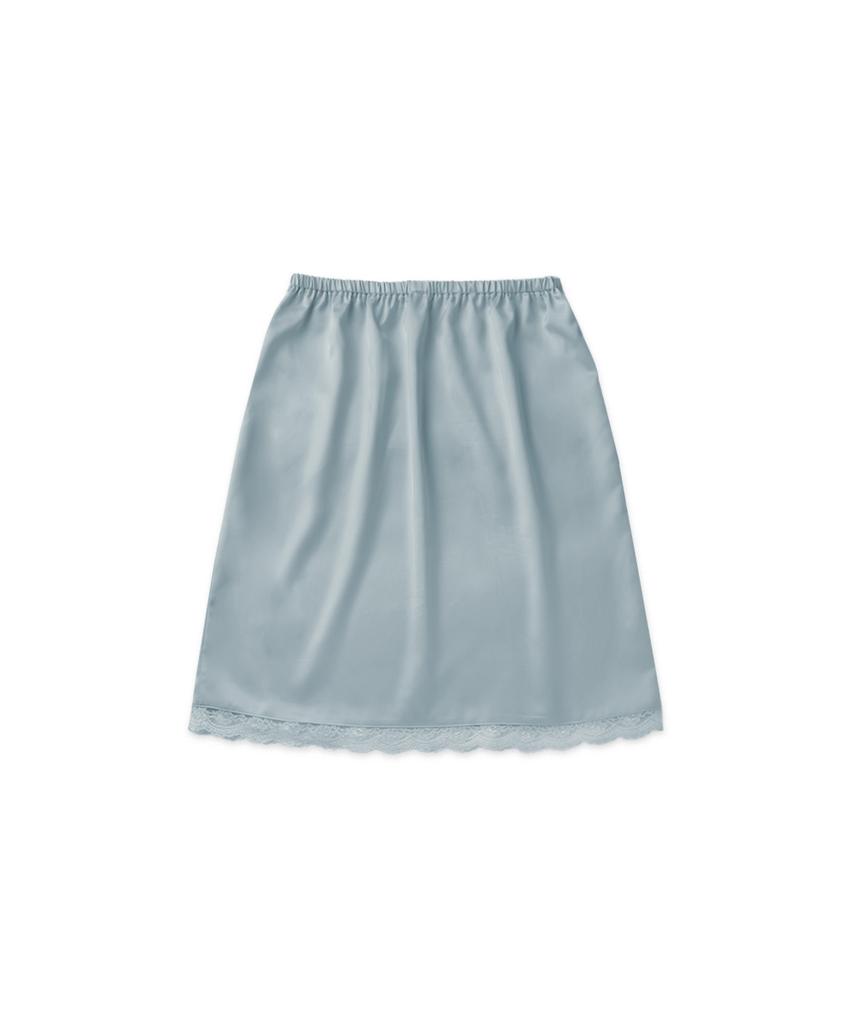 Without Summer Satin Midi Skirt_Sky Blue