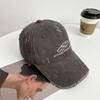 Washed hole baseball cap Four Seasons Versatile retro sunscreen men's and women's peaked caps Big head showing face Small sun hat