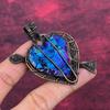 Titanium Druzy Pendant Copper Wire Wrapped Gemstone Jewelry Handmade Pendant