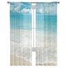 Beach Sky Sea Tulle Curtains for Living Room Bedroom Decor Chiffon Sheer Voile Kitchen Window Curtain