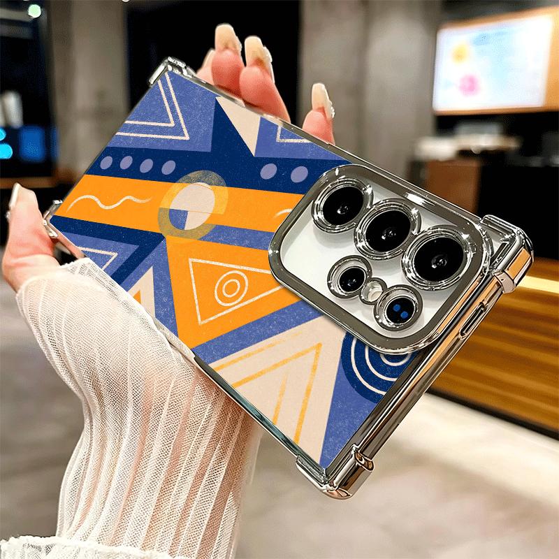 Abstract Geometry PopArt Desgin Soft Phone Case For Samsung Galaxy S26 Ultra S25 Edge S24 FE S23 Plus S22 S21 + S20 Plating Anti