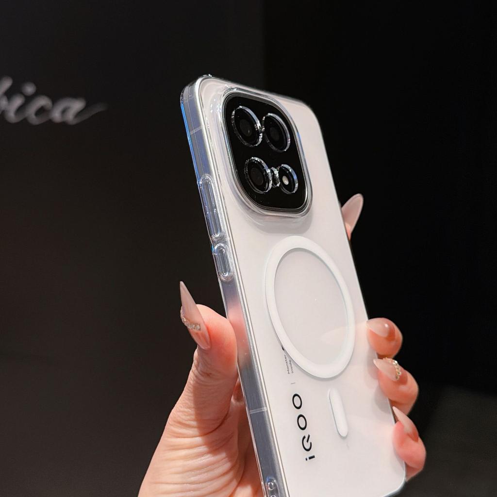 Fine Hole and High Transparency, Suitable for VIVO-X300Pro Magnetic Mobile Phone Case IQOO15 Simple and Transparent Niche PC Hard Sheath