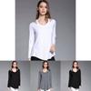 Simple Solid Color Off Shoulder Design Women Long Sleeved Top For Fall Comfort