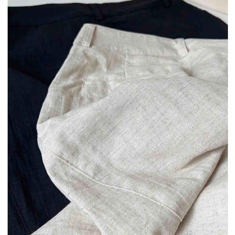 Pantalones anchos de lino y algodón Tencel para mujer con protección solar