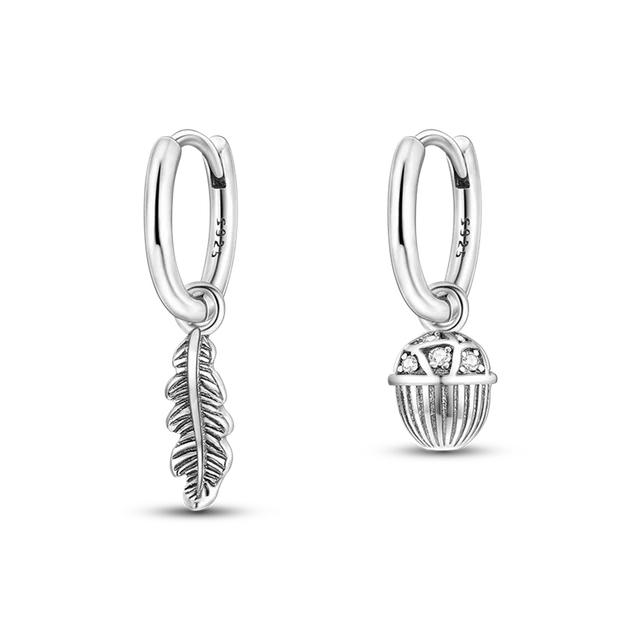 Silverörhängen 925 Sterling Silver Ocean Heart Shell Daisy Flower Moon Drop Örhängen Dam Dubbar Örhängen Modesmycken