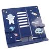 Book Holder Desk Reading Display Stand Stable Metal Steel Plate Adjustable for Tablets Phones Astronaut Pattern Blue