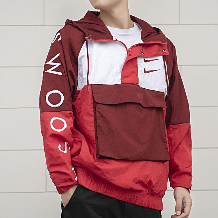 Nike NSW Swoosh Woven Jacket Men Outerwear Red DJ0477-677