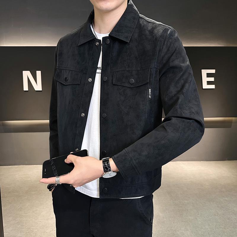 Men's Suede Jacket, Autumn/Winter 2025: High-End Trend, Lapel, Slim-Fit, Stylish and Handsome Design