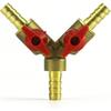 Schlauchanschluss, Kugelhahn-Verschraubung 3-Wege-Verschlussstück Kreuzstück, Messing-T-Stück 5/16"/8mm Schlauchstutzen