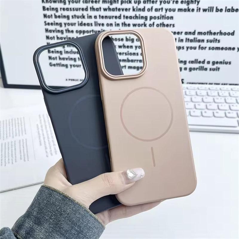 Luxury Skin Touch Scrub PCFor Magsafe Wireless Charging Case For iPhone 16 15 14 13 12 11 Pro Max Plus Magnetic Colorful Cover