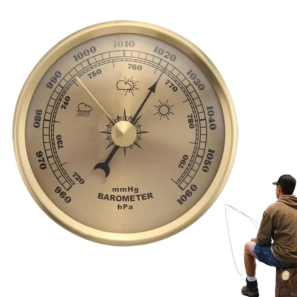 Portable Barometer Pressure Gauge Wall Hanging Atmospheric Multifunction Thermometer Hygrometer for Fishing Boating Camping