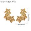 European and American earrings retro simple women's fashion temperament ins wind three continuous brushed five-petal flower earrings