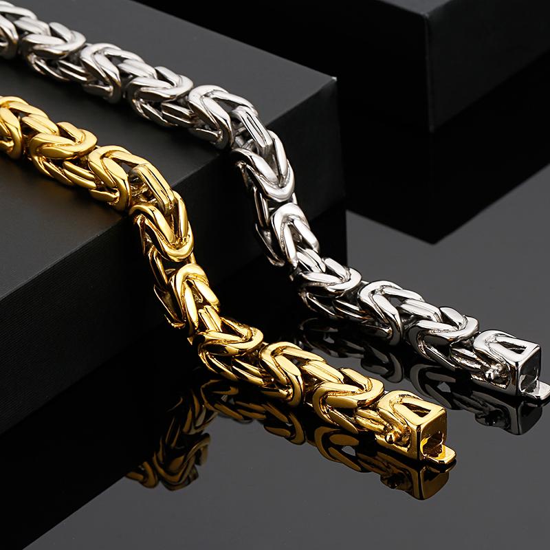 Hiphop Chain Bracelets For Men Never Fade Gold Color Stainless Steel Bracelet Manly Wrist 8.66" Classic Mens Jewellery Accessories