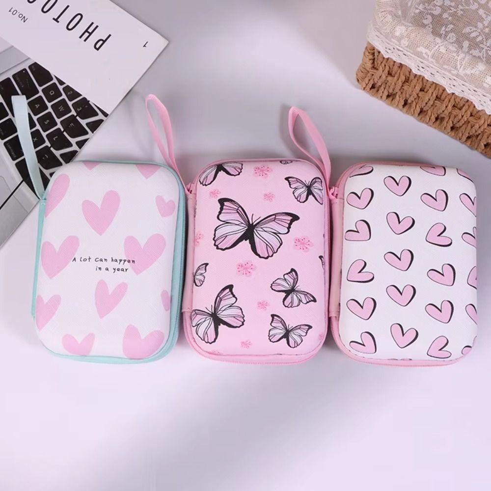 Cartoon-Aufdruck Datenkabel-Aufbewahrungsbox Hartschale Anti-Kollision U-Disk-Organizer Reißverschluss EVA Lade-Schutzhülle