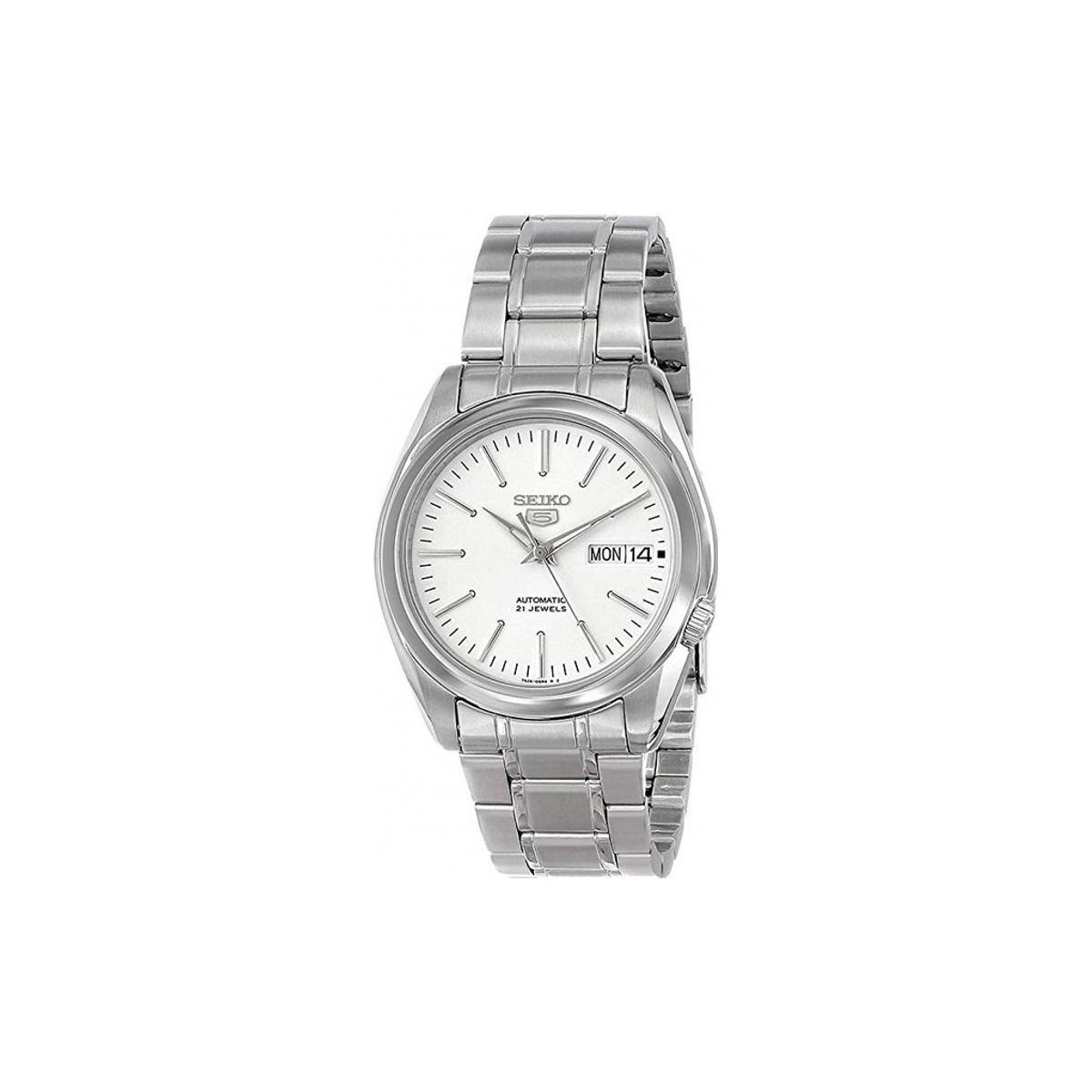 SEIKO Автоматические Механические Часы на Стальном Браслете 37 мм Мужские Белый Циферблат SNKL41K1 White Dial
