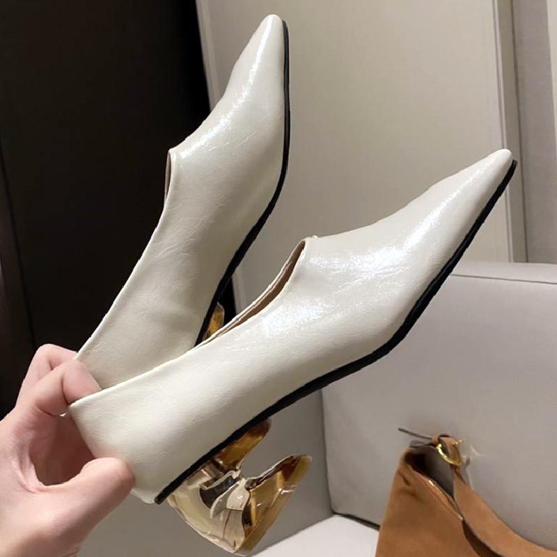 Comfortable Transparent Thick Heel Heels Women Summer Sexy Square Toe Designer Brand Pumps Elegant Party Shallow Shoe for Ladies
