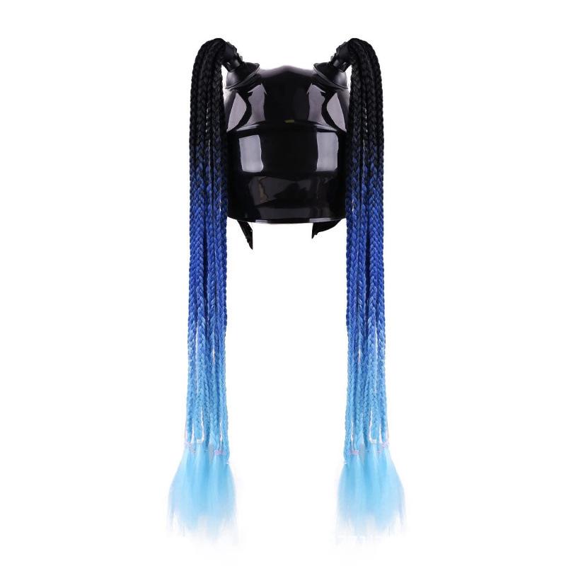 Motorcycle Helmet Dreadlock Braid Decor, 60cm Suction Cup for Delivery Riders