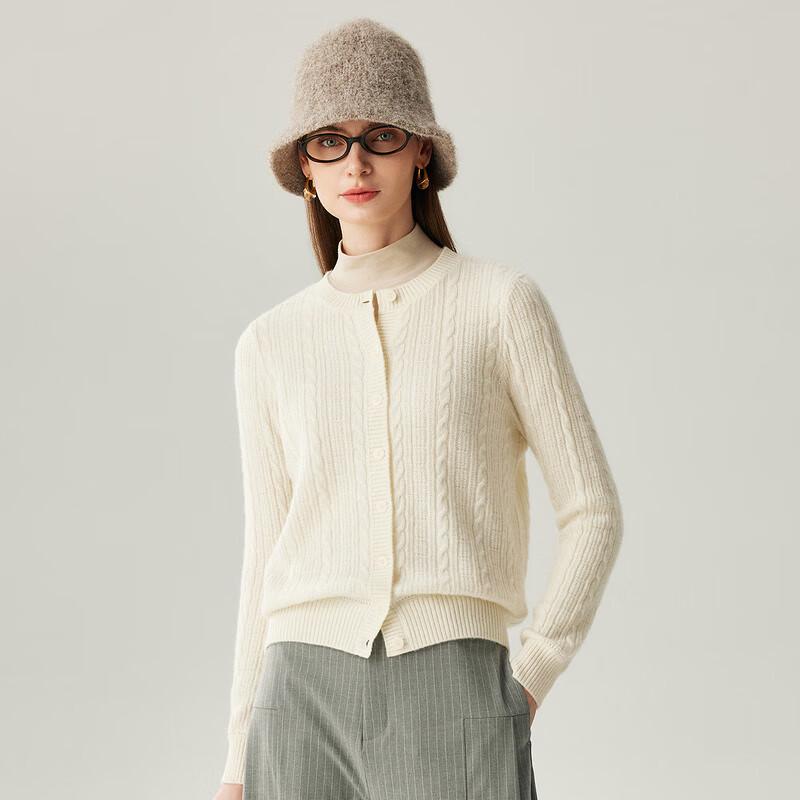 Zhaojun Women's Cable Knit Cashmere Cardigan