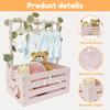Wooden Baby Shower Crate Closet Baby Basket with Handle Baby Storage Crate Hamper Baby Shower Wooden Gift Crate for New Parent