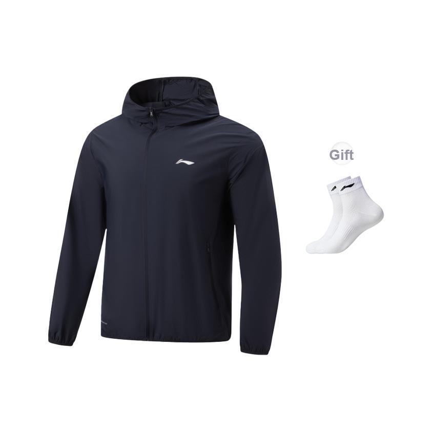 Li-Ning Fitness Series Windproof Water-Repellent Quick-Dry Cool Hooded Sun Protection Jacket Men jackets AFDW475-10