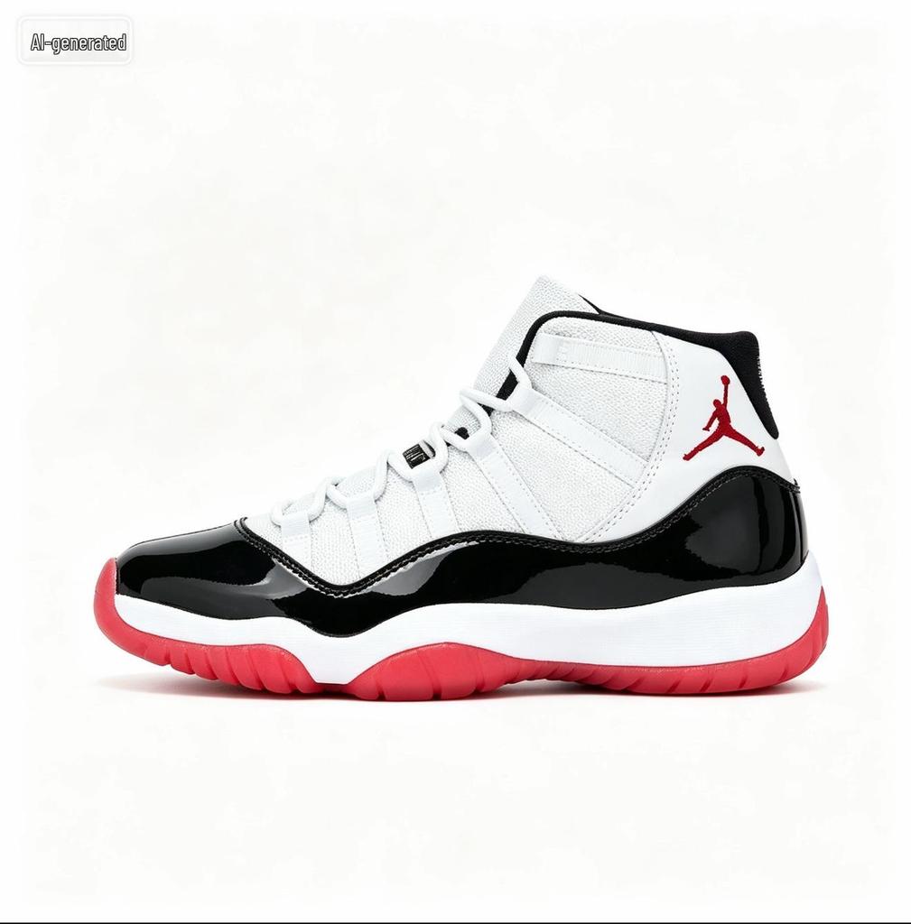 AJ11 höhenverstellbare Basketball- und Laufschuhe, Weiß & Marineblau, Unisex Big Devil KONGKOU Schuhe