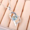 Sky Blue Topaz Gemstone 925 Sterling Silver Jewelry Zircon Pendant 1.37" For Her CZP-5-2